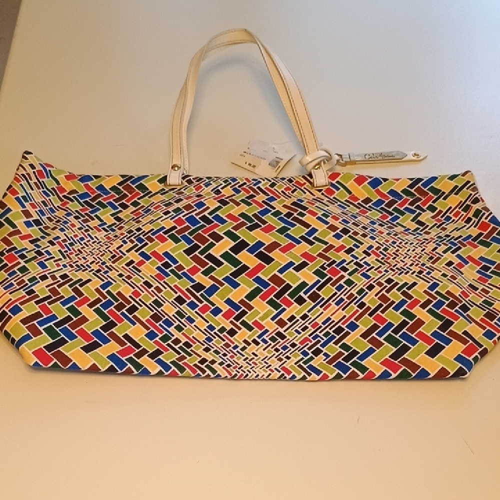 Woman's Vibrant Cole Haan Canvas Tote Bag-Brand New!